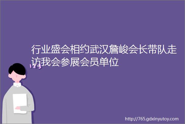 行业盛会相约武汉詹峻会长带队走访我会参展会员单位