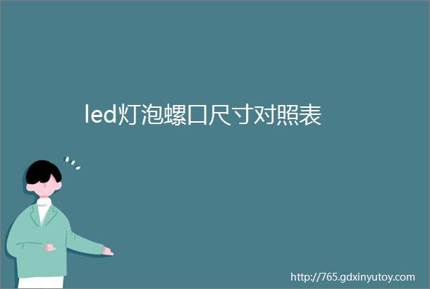 led灯泡螺口尺寸对照表